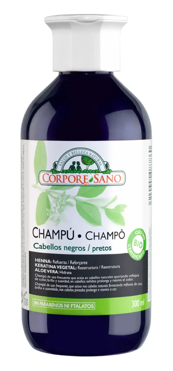 Henné di Shampoo 300 ml Capelli Neri Bio