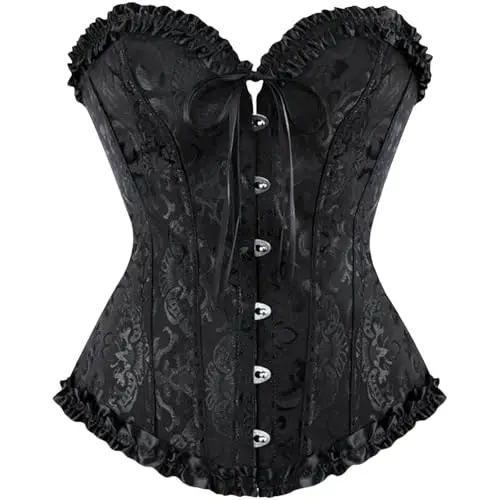 Corsetto Nero Donna Elegante, Corsetto Per Donne, Bustino Shapewear Lingerie, Corpetto In Pizzo Push Up Per La Vita,