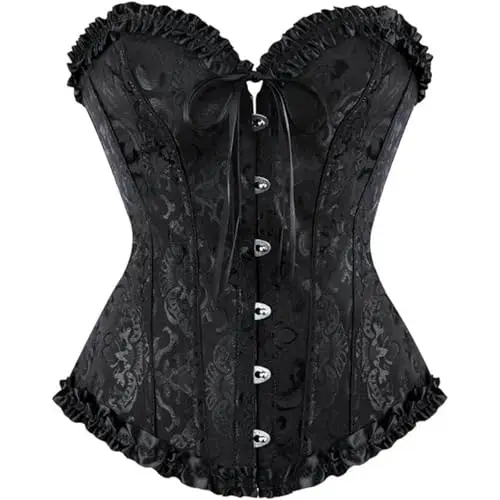 Corsetto Nero Donna Elegante, Corsetto Per Donne, Bustino Shapewear Lingerie, Corpetto In Pizzo Push Up Per La Vita miniatura 2