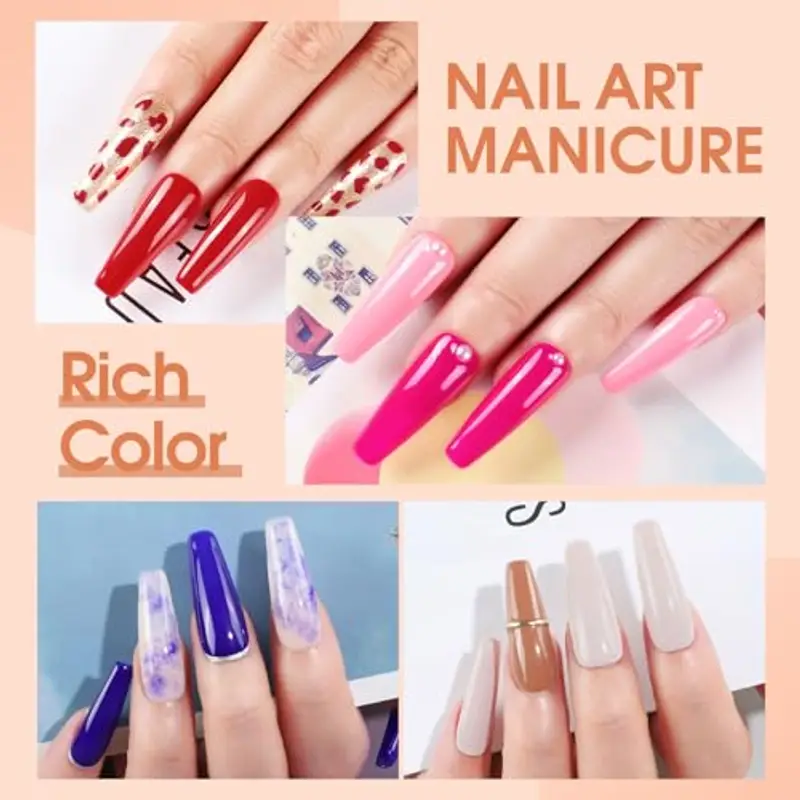 COSCELIA Kit Semipermanente Unghie e Lampada 20 Colori + 5pz Smalti Semipermanenti Colore Rosa Nudo Viola Rosso Blu Verde Unghie Gel Set per Manicure e gli Strumenti di Basi per Manicure miniatura 2