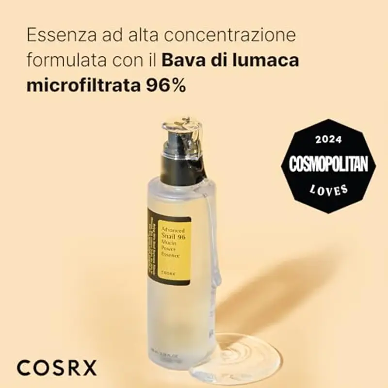 COSRX Essenza di bava di lumaca 96 100ml, 96, 3% di filtro di secrezione di lumaca, ringiovanisce la pelle da secchezza e invecchiamento, assorbe rapidamente nella pelle, Ipoallergenico miniatura 2