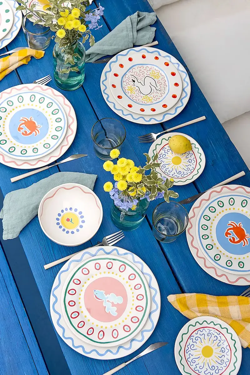 set di piatti da insalata Summer Bliss 22 cm pacco da 6 Multicolore miniatura 3