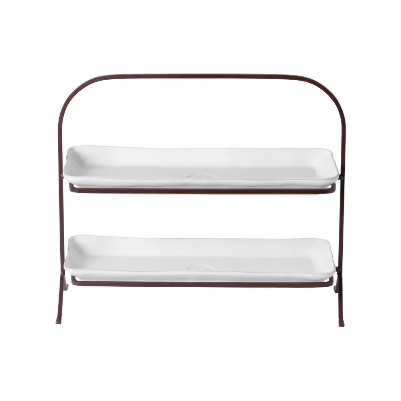 Vassoio rettangolare con supporto metallico Costa Nova