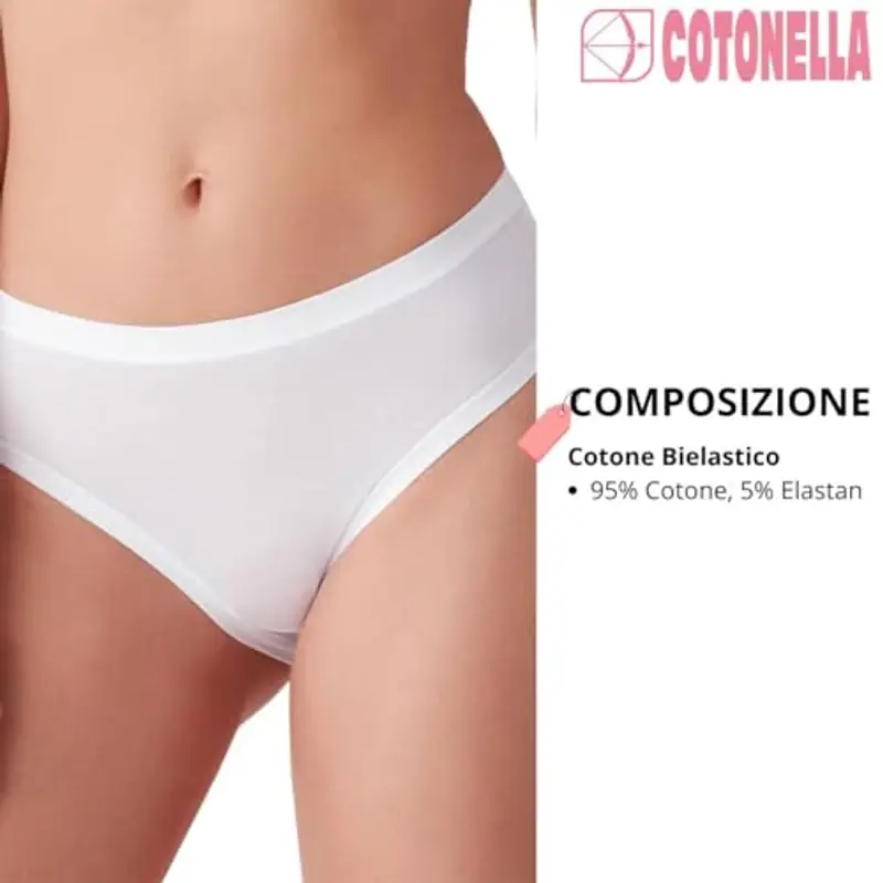 Cotonella Slip Donna Bianco 2005029 miniatura 3
