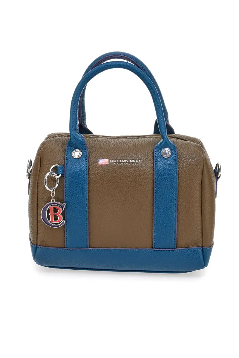 Borsa marrone e blu con doppi manici Cotton Belt K19, 045, B028 [FANGO]