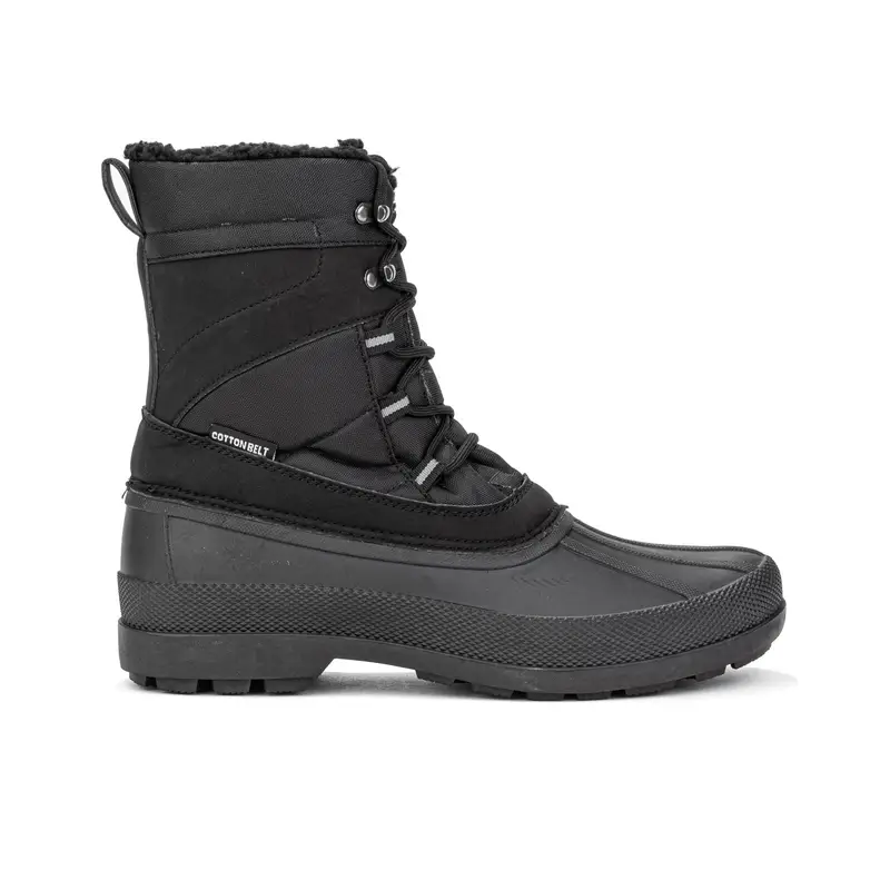 Doposci neri da uomo con interno in peluche e lacci