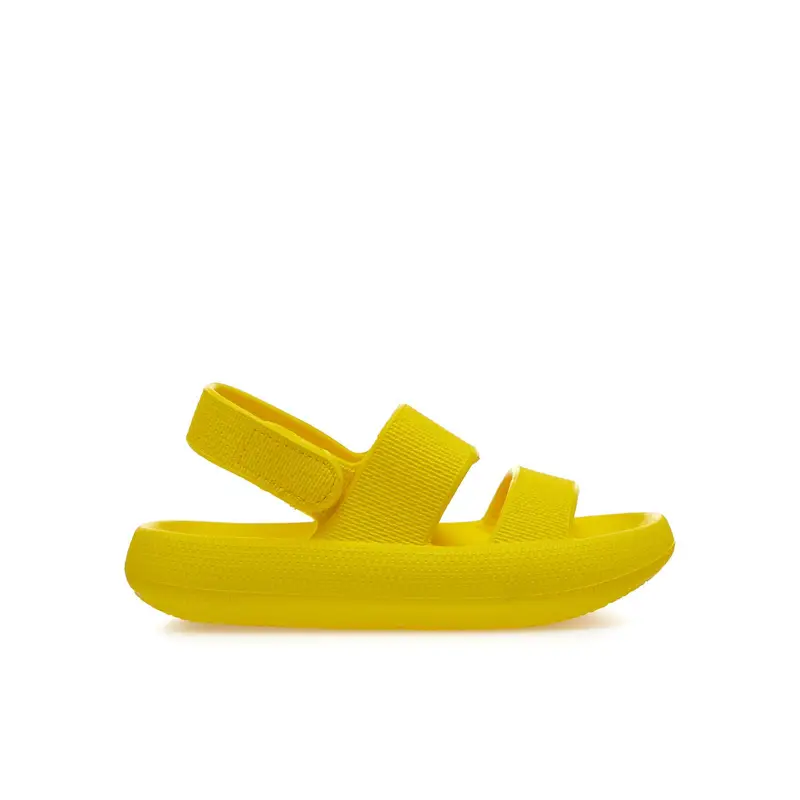 Sandali bimba gialli da mare in gomma con velcro