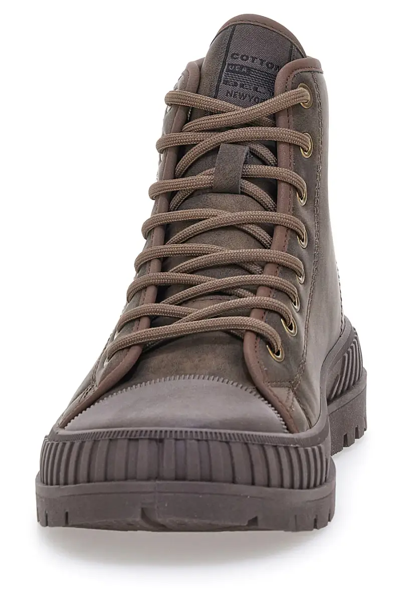 Scarpe alte marroni effetto vintage suola rinforzata Cotton belt DRE NBK [ANTILOPE] miniatura 3