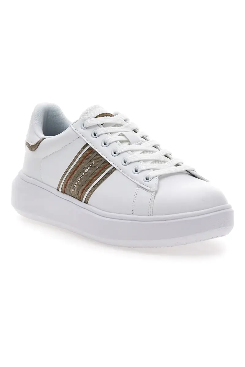 Sneakers bianche con bande laterali oro Cotton belt BRIGHTON 2 0 LTH [BIANCO] miniatura 2