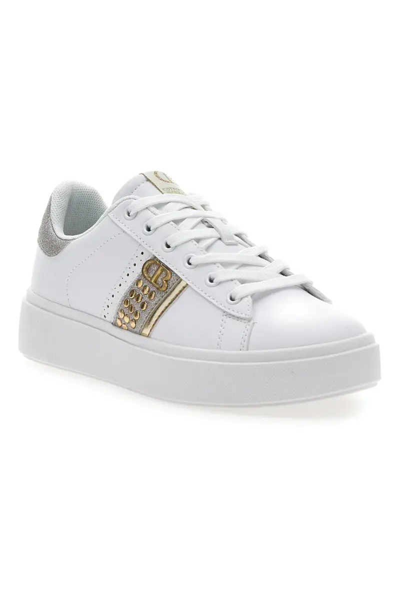 Sneakers Bianche con Dettagli Dorati COTTON BELT ANNUNZIATA LTH [BIANCO miniatura 2