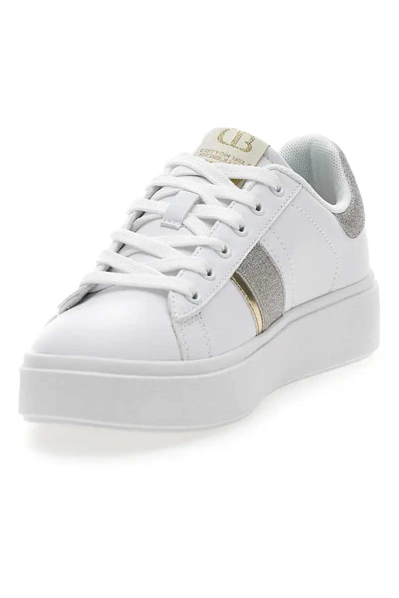 Sneakers Bianche con Dettagli Dorati COTTON BELT ANNUNZIATA LTH [BIANCO miniatura 3