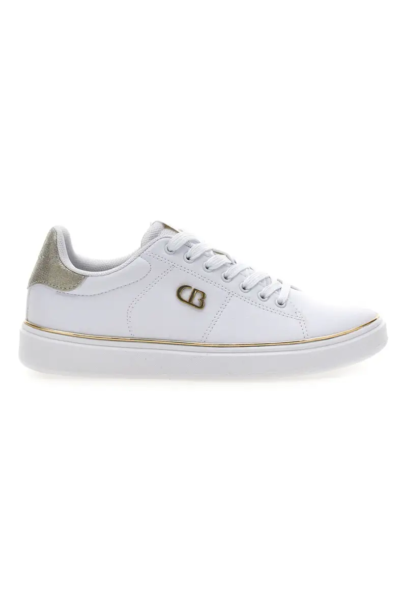 Sneakers bianche con dettagli dorati Cotton belt GTZ 2 0 [BIANCO