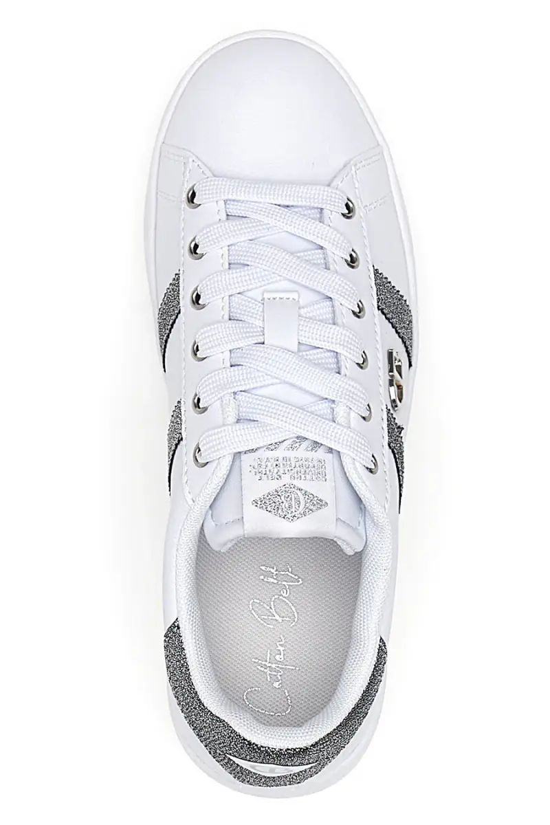 Sneakers bianche con dettagli glitterati Cotton belt YARD METAL [WHITE miniatura 3