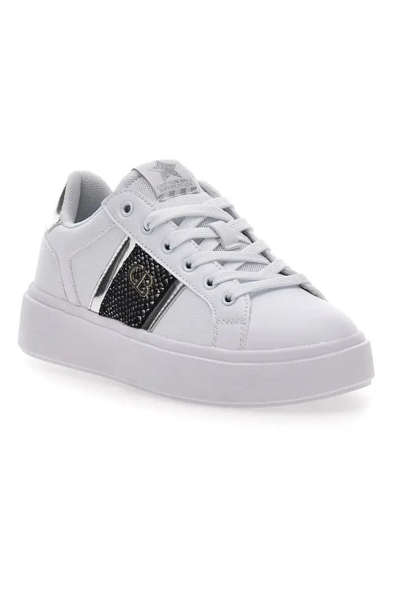 Sneakers Bianche con Dettaglio Argento COTTON BELT CBW424A72 [BIANCO] miniatura 2