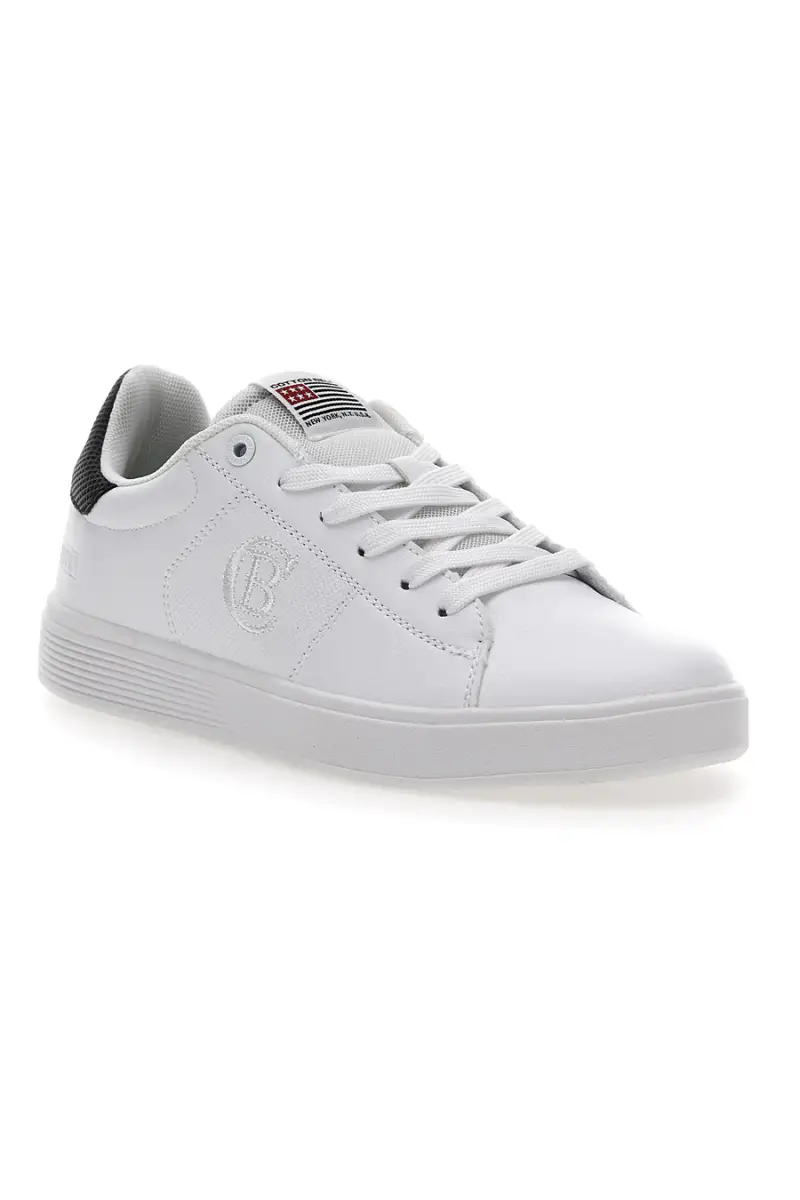 Sneakers Bianche con Dettaglio Nero COTTON BELT CBM424A54 [WHITE miniatura 2