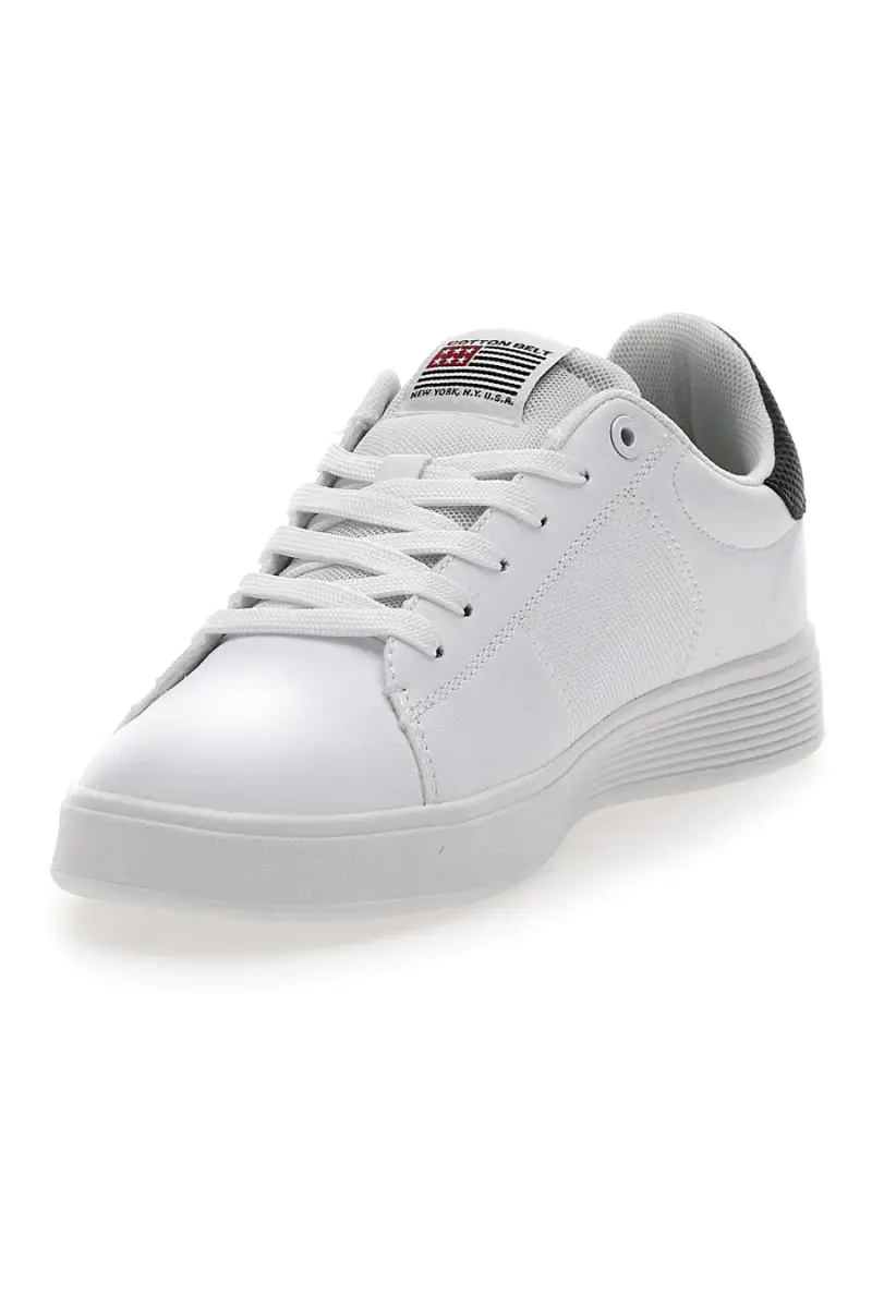 Sneakers Bianche con Dettaglio Nero COTTON BELT CBM424A54 [WHITE miniatura 3