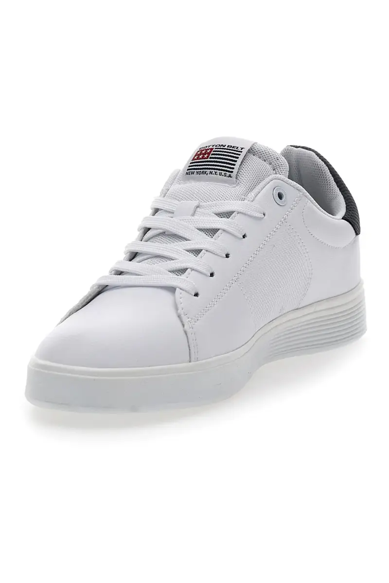 Sneakers Bianche e Blu con Lacci COTTON BELT CBM424A54 [BIANCO] miniatura 3