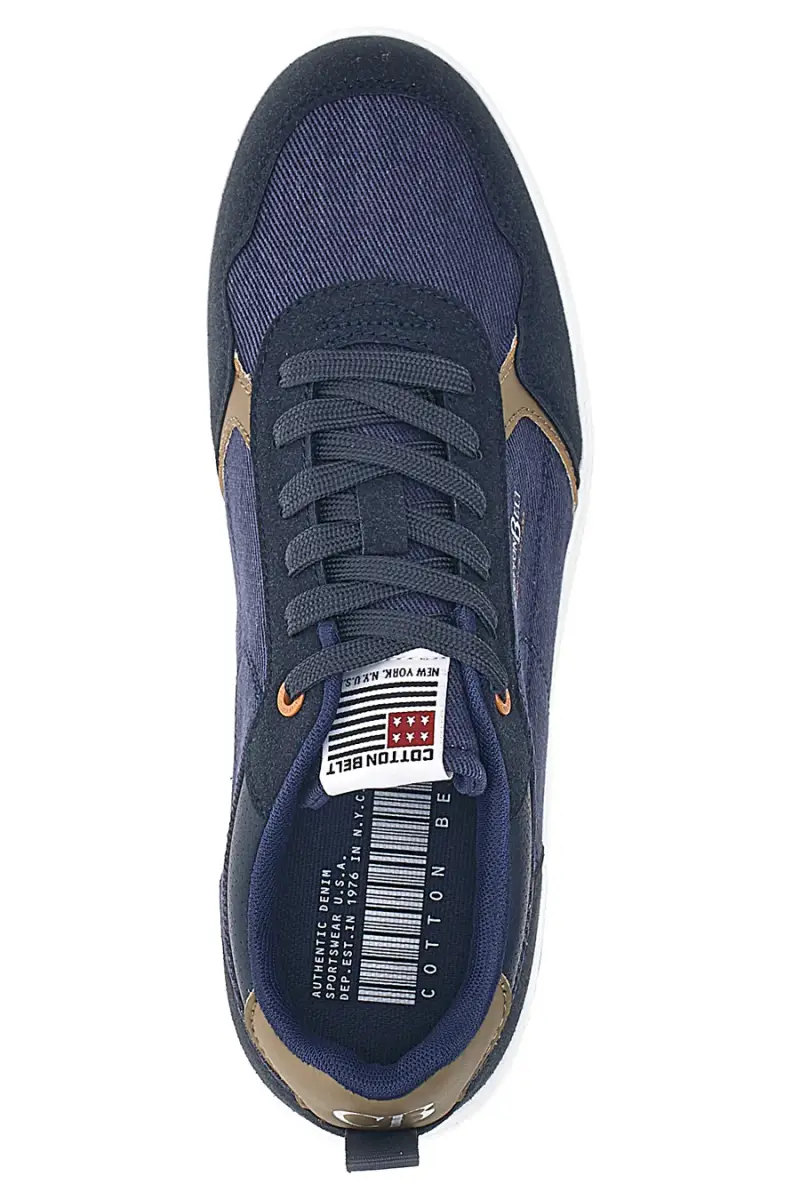 Sneakers grigie in tessuto con punta a contrasto Cotton Belt Hook CVS [BLU SCURO] miniatura 3