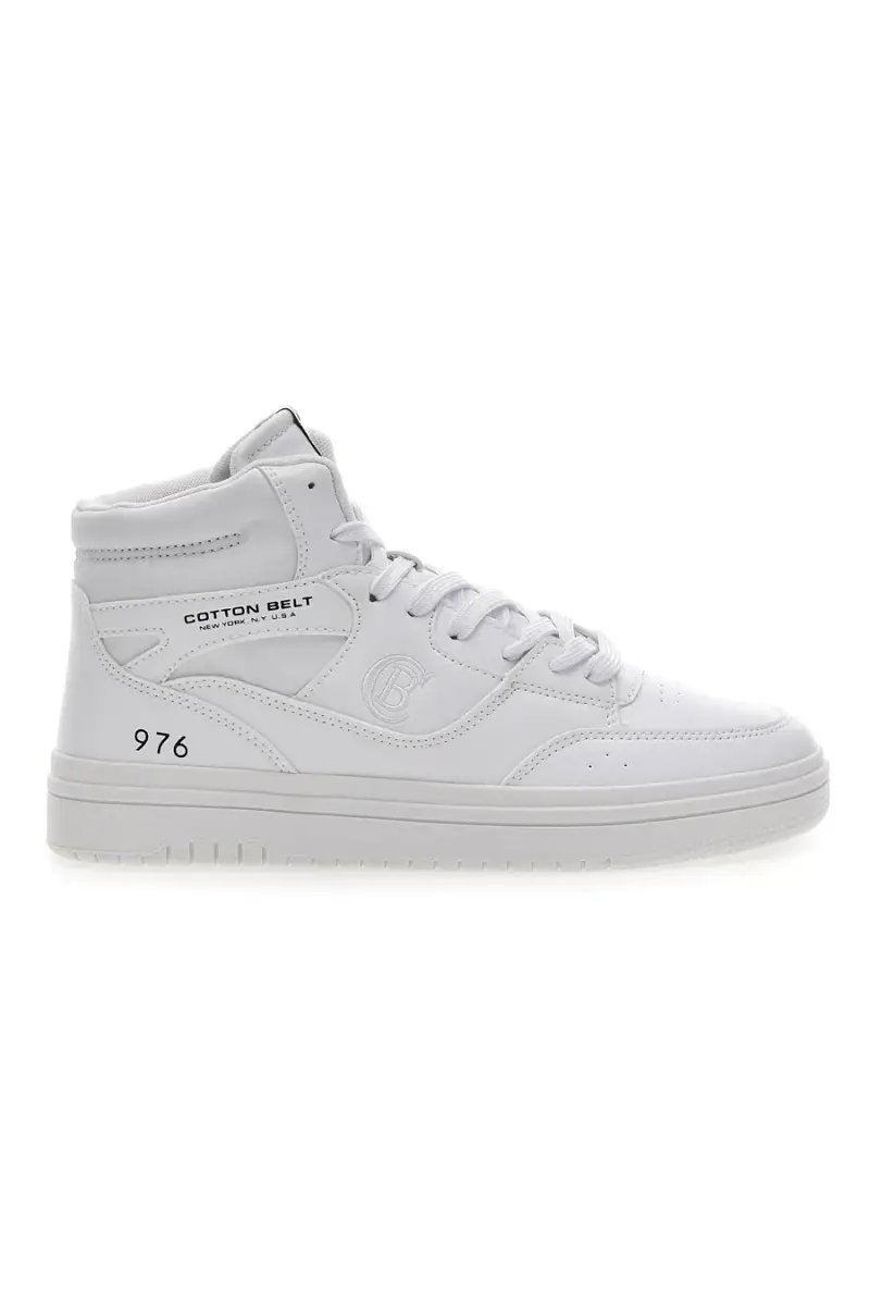 Sneakers Mid-Cut Bianche Cotton Belt CBM424A16 [BIANCO]
