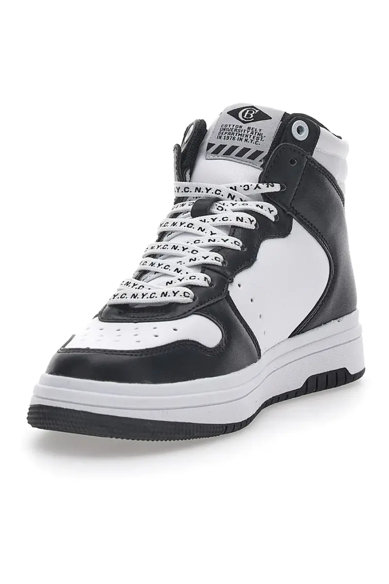 Sneakers Mid Cut Nere-Bianche Cotton Belt Scottie [WHITE miniatura 3