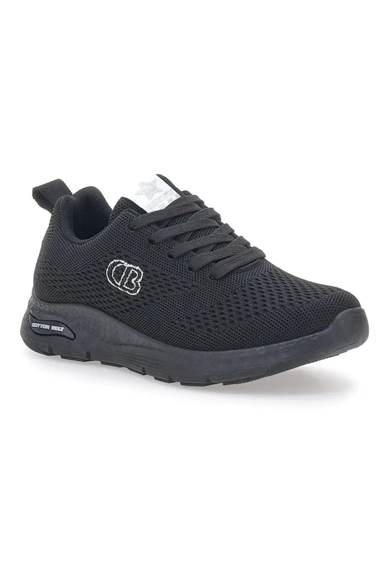 Sneakers Nere con Tomaia in Mesh COTTON BELT ELLIE [NERO] miniatura 2