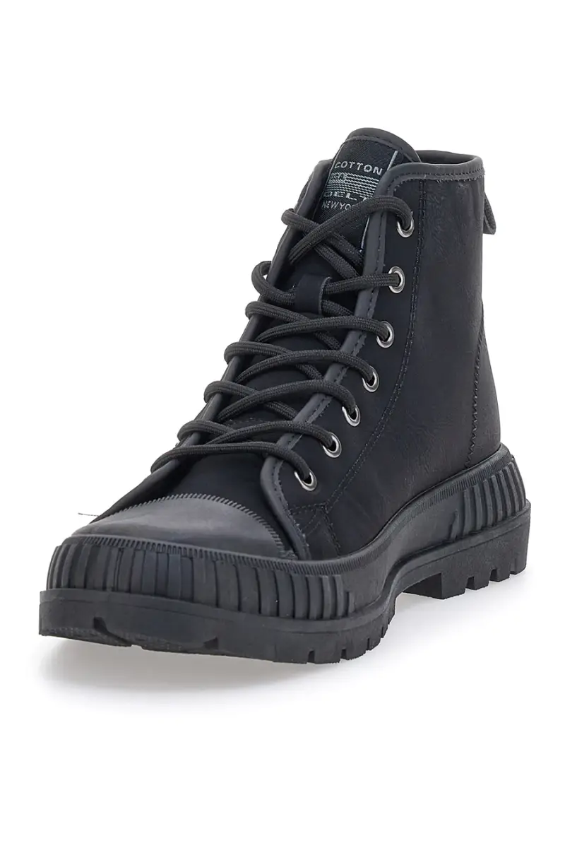 Sneakers nere mid-cut con lacci COTTON BELT AMM421A32 [NERO] miniatura 3