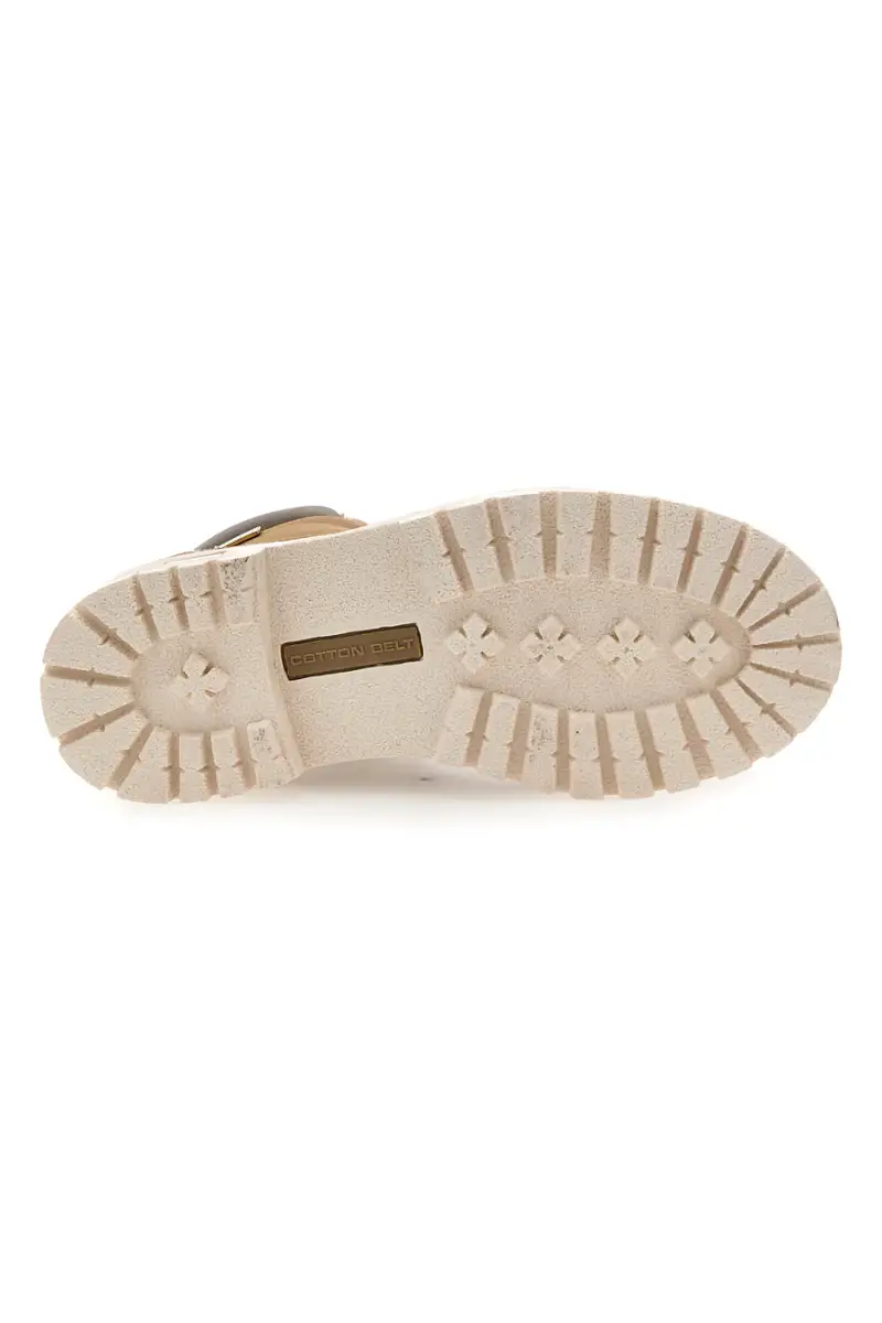 Stivaletti beige imbottiti suola carrarmato Cotton belt Ellie Nbk [MONTONE] miniatura 5