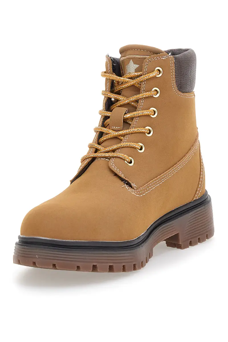 Stivaletti cuoio imbottiti suola carrarmato Cotton belt Ellie Nbk [LION] miniatura 3