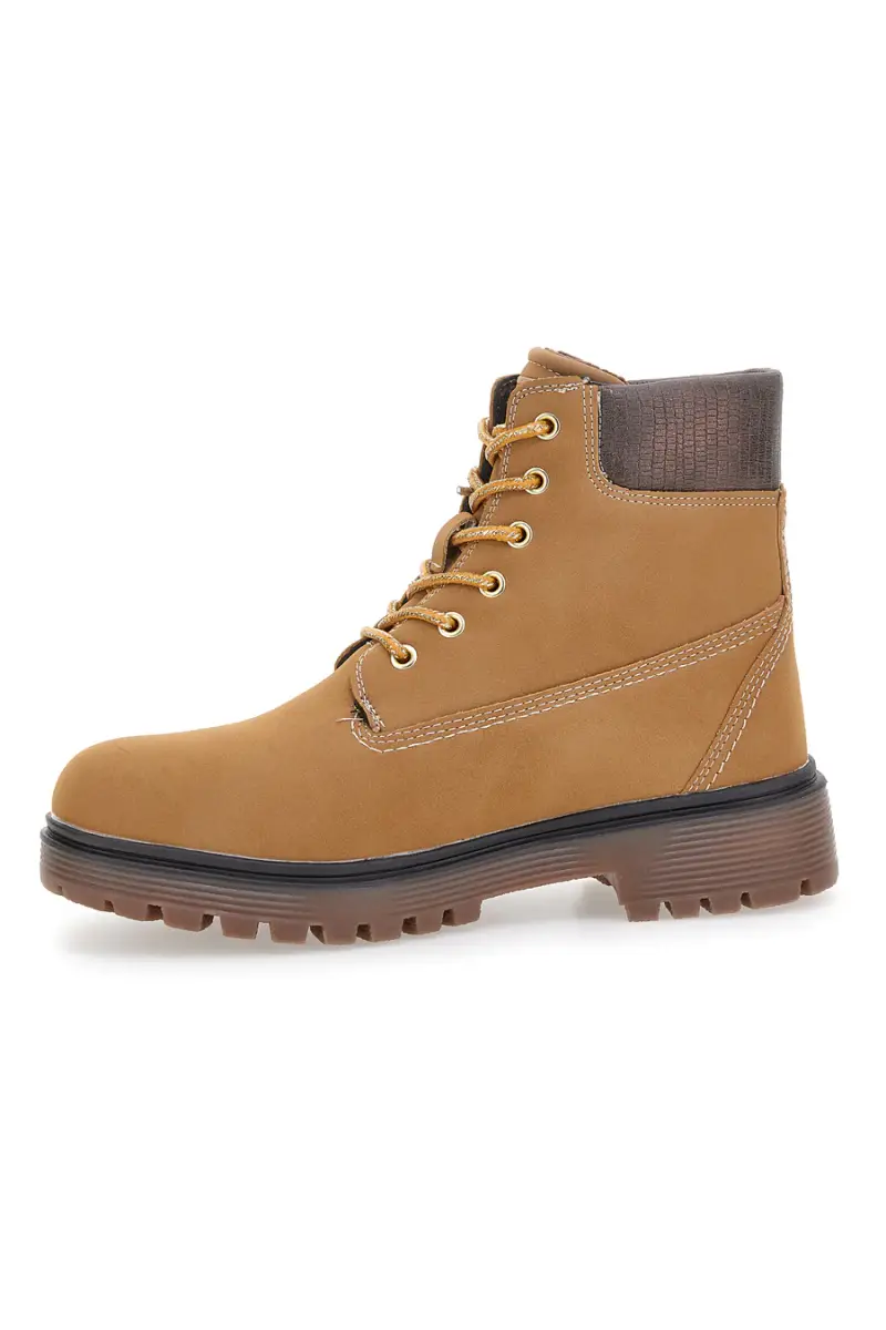 Stivaletti cuoio imbottiti suola carrarmato Cotton belt Ellie Nbk [LION] miniatura 4