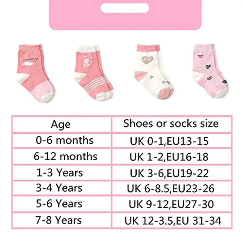 Cotton Coming Rosa Cotone Bambina Neonata Calzini ?9 Paia Carino Bambino Calzamaglie Neonata, Calzini per bambina miniatura 3