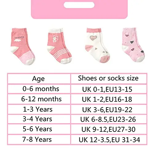 Cotton Coming Rosa Cotone Bambina Neonata Calzini ，9 Paia Carino Bambino Calzamaglie Neonata, Calzini per bambina miniatura 3