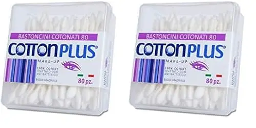 Cotton Plus BASTONCINI COTONATI MAKE-UP 80 pz. - LINEA BEAUTY | COTTON FIOC PER IL MAKE-UP | Due diverse testine, due