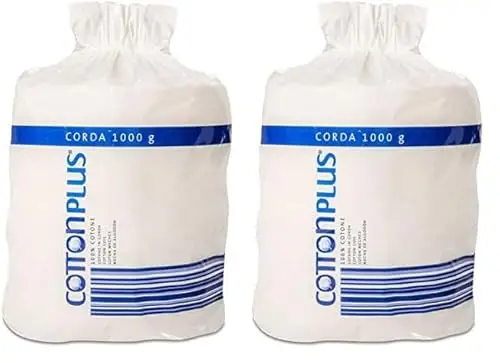 Cotton Plus CORDA 1000 g - LINEA PROFESSIONALE | 100% PURO COTONE IDROFILO CARDATO PER USO PROFESSIONALE | Morbido e