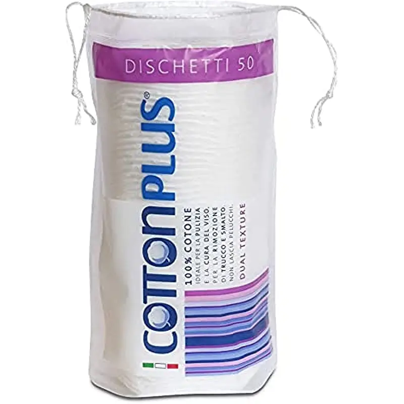 Cotton Plus DISCHETTI 50 pz. - LINEA BEAUTY | DISCHETTI 100% PURO COTONE | Dischetti struccanti per la pulizia del viso soffici e resistenti.