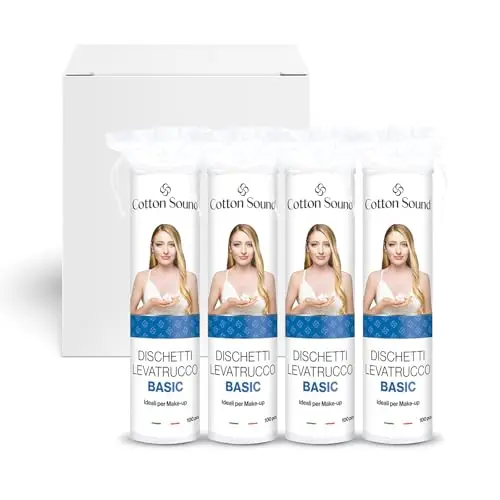 COTTON SOUND BASIC Dischetti Struccanti 100 Pezzi, Dischetti 100% Cotone, Adatti a Tutti i Tipi di Pelle, Ideali per la