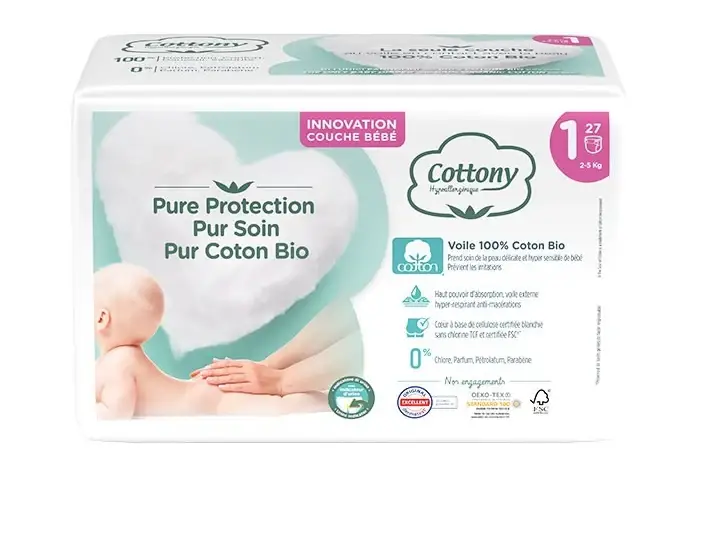 Pannolini Bambino Cotone Bio 2-5kg 27 pannolini