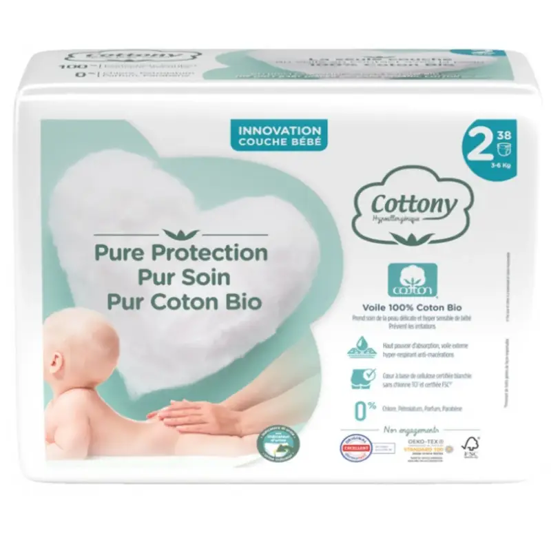 Pannolini Bambino Cotone Bio 3-6kg 38 pannolini