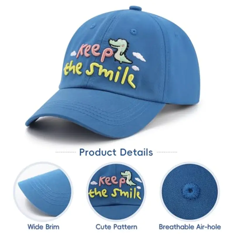 Coubeau Cappellini da Baseball per Bambini, Cappellini da Baseball per Ragazzi e Ragazze, Protezione UV, Simpatici miniatura 3