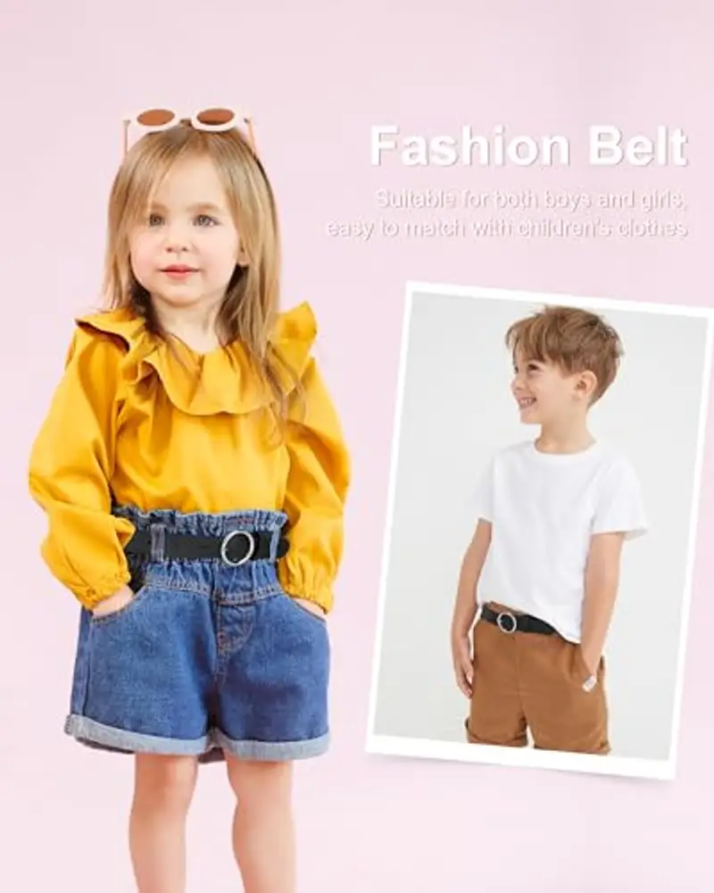 Coubeau Cintura Elastica in pelle per Bambini - Cintura Elasticizzata per 3-16 Ragazze e Ragazzi 16"-31, 5" miniatura 3