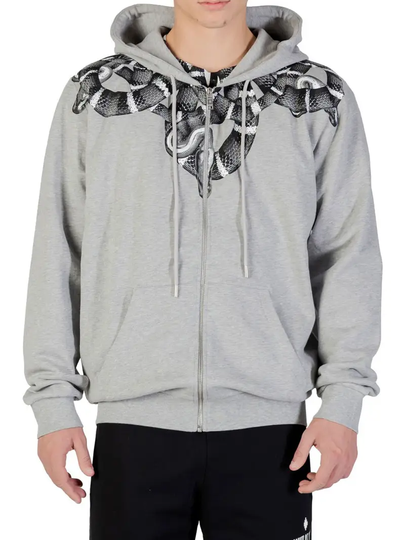 felpa zip county of milan da uomo - grigio