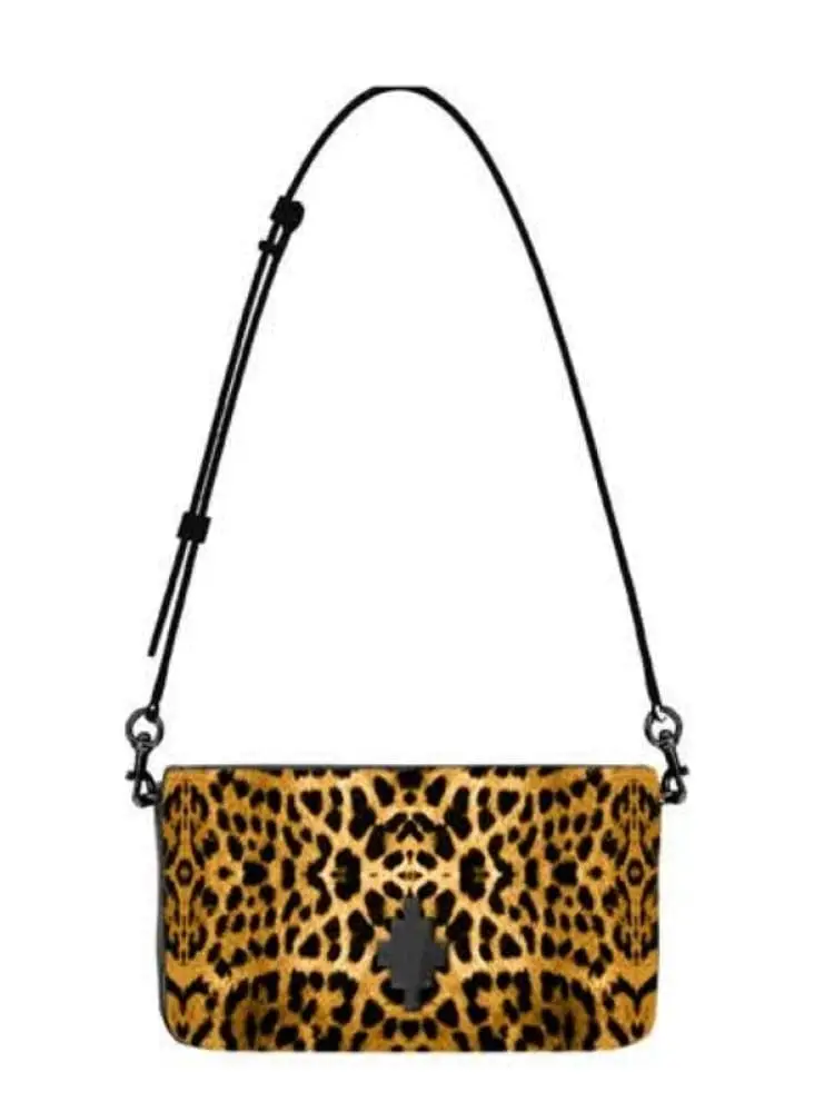 mini borsa a spalla in ecopelle animalier con logo croce