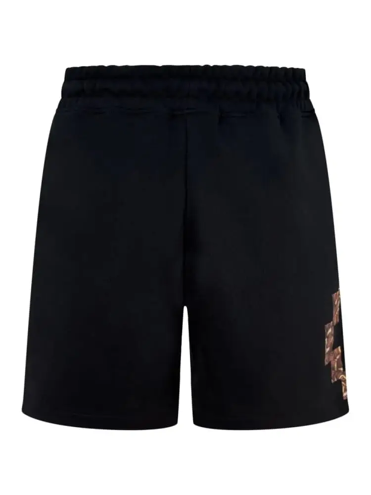 shorts uomo in cotone nero con stampa croce snake miniatura 3