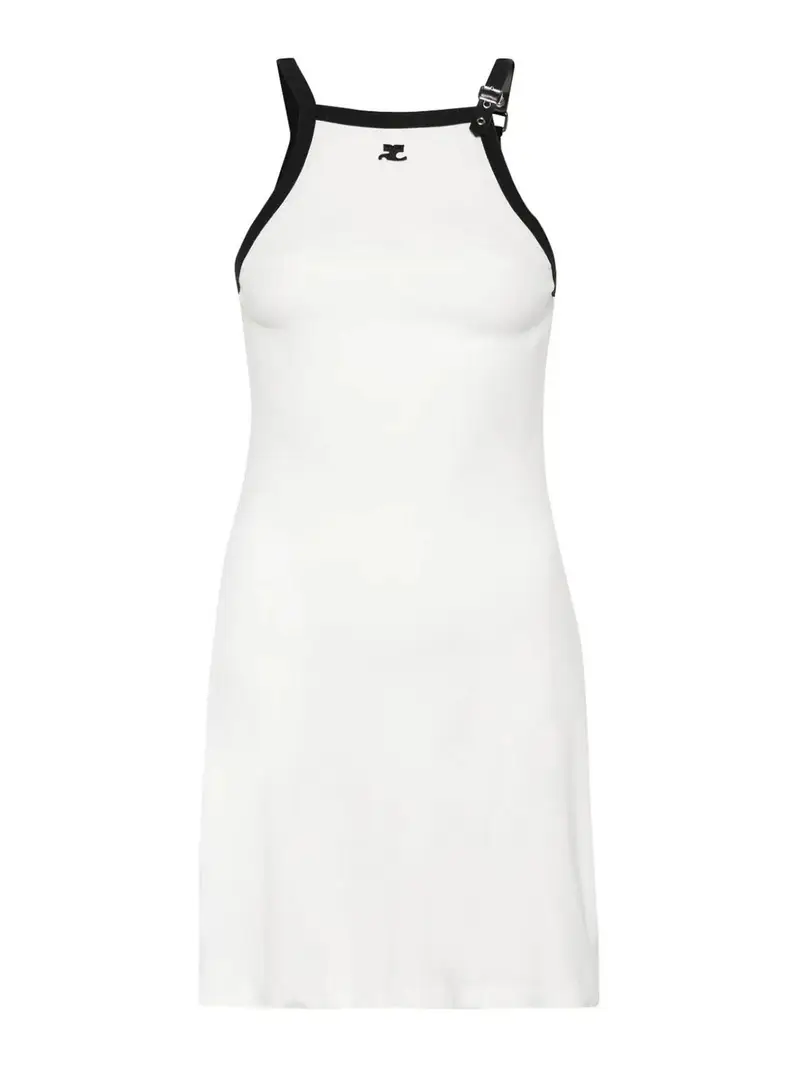 Abito con cuciture a contrasto Bianco