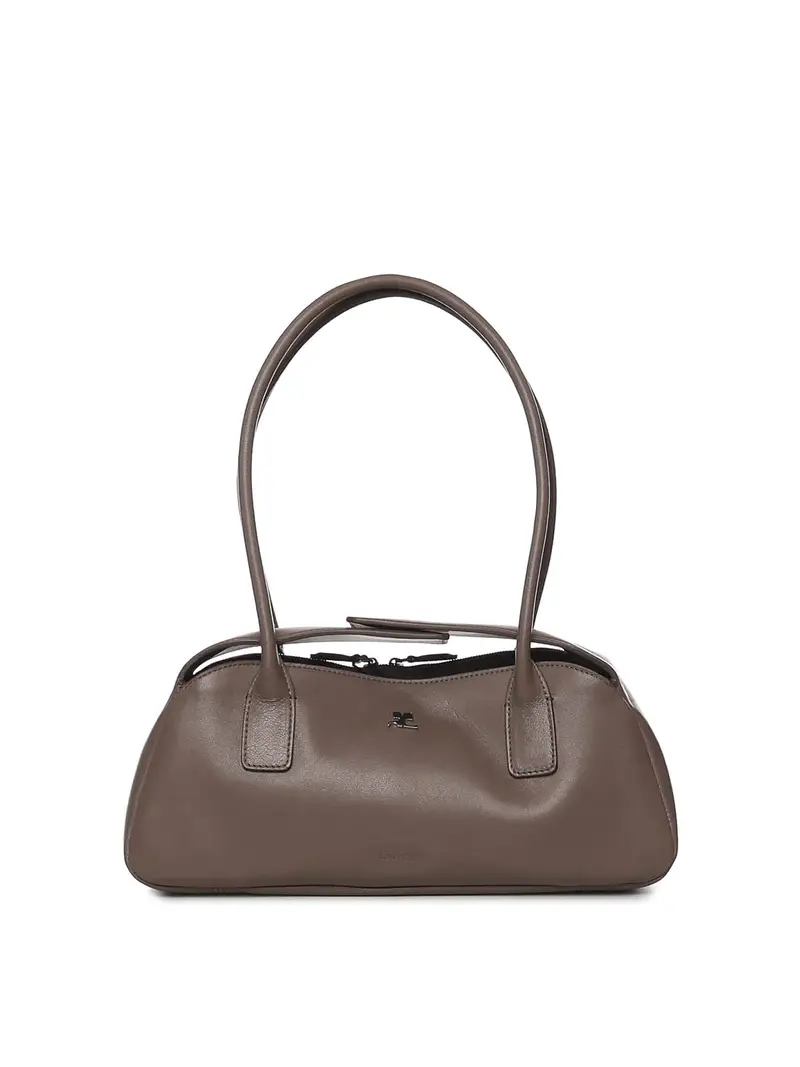 Borsa a strisce in pelle Beige