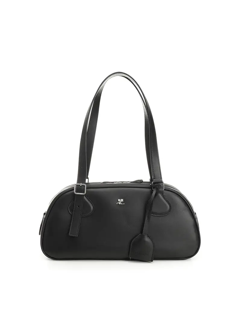 Borsa media in pelle Nero