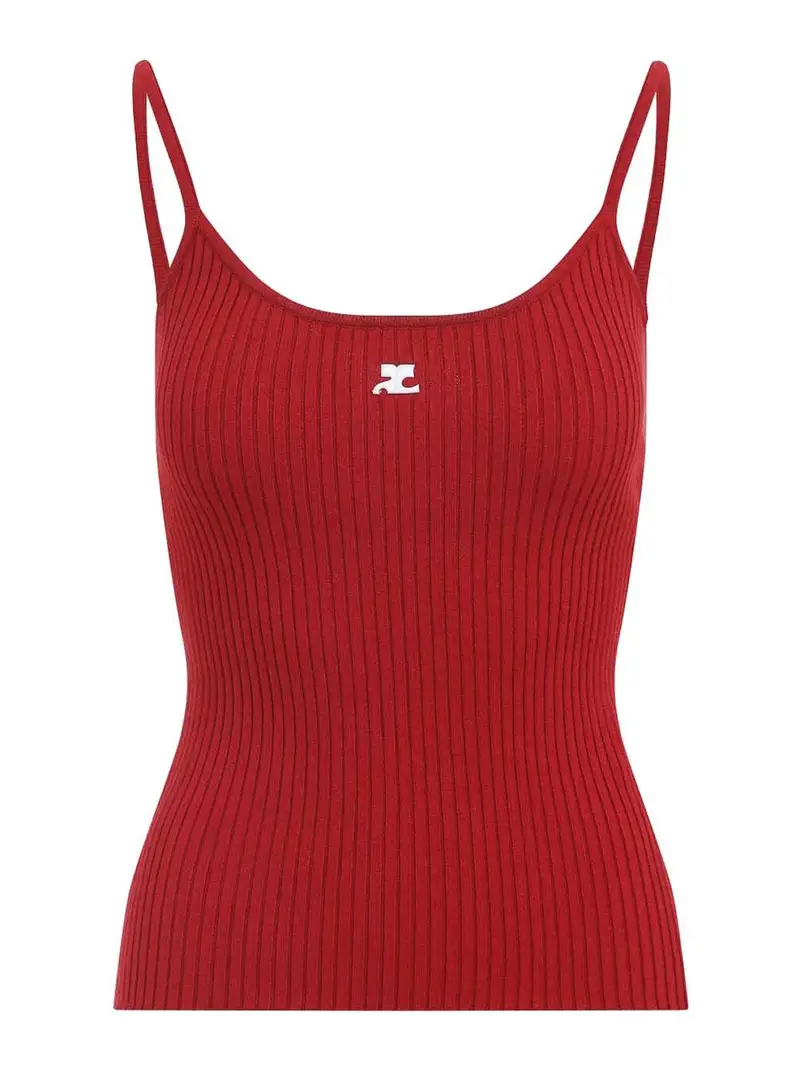 Canotta a costola a costola Rosso