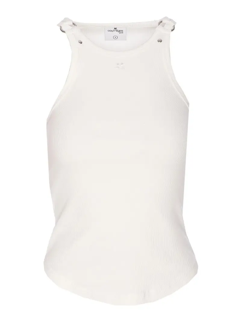 Canotta bianca della fibbia degli anni '90 Bianco