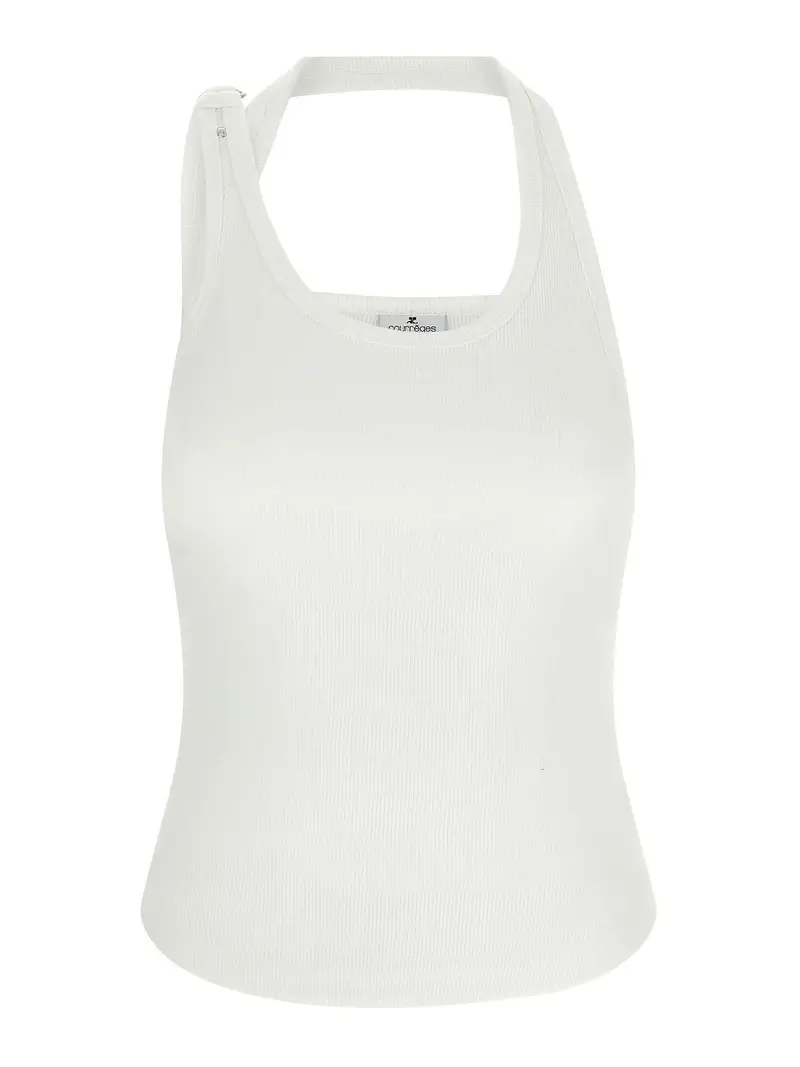 Canotta di buckel asimmetrica Bianco