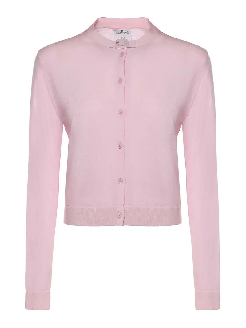 Cardigan in lana merino Rosa Chiaro