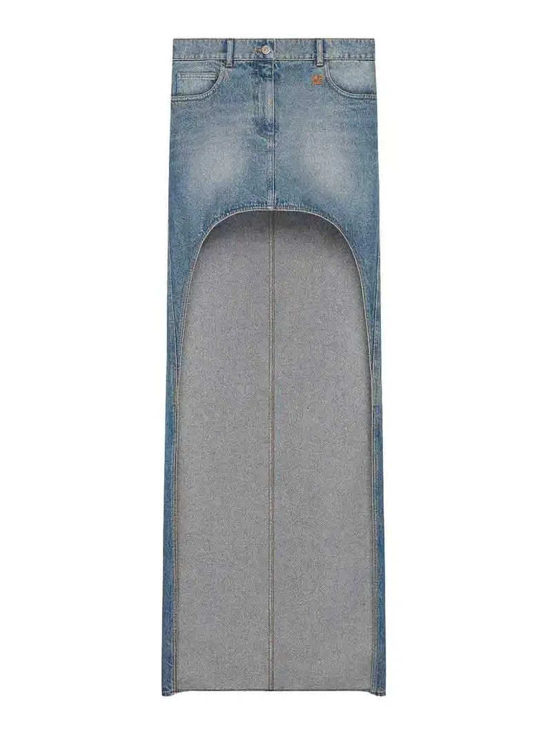 Gonna in cotone denim Blu